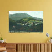 Uitzicht van de stad en Mt. Tamalpais Canvas Afdruk (Insitu (Woonkamer))