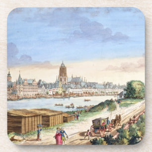 Uitzicht van de stad Frankfurt, naar het zuiden ge Drankjes Onderzetter