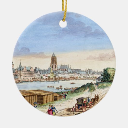 Uitzicht van de stad Frankfurt, naar het zuiden ge Keramisch Ornament (Voorkant)