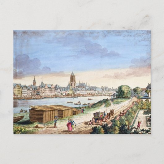 Uitzicht van de stad Frankfurt tegenover het zuide Briefkaart (Voorkant)