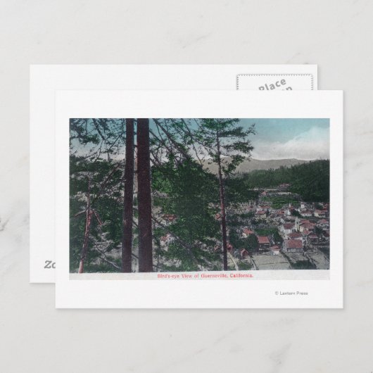 Uitzicht van de stad Guerneville, CA Briefkaart (Voorkant / Achterkant)