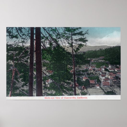 Uitzicht van de stad Guerneville, CA Poster (Voorkant)