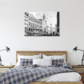 Uitzicht van de stad Hall, Exchange, Glasgow Canvas Afdruk (Insitu (Slaapkamer))