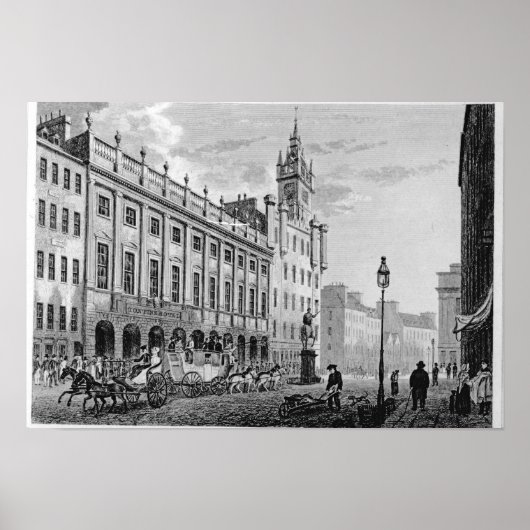 Uitzicht van de stad Hall, Exchange, Glasgow Poster (Voorkant)