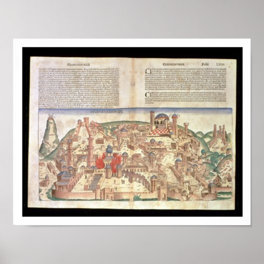 Uitzicht van de stad Jeruzalem uit de Neurenberg Poster (Voorkant)