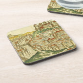 Uitzicht van de stad Krakau (Nure) Bier Onderzetter (Linkerzijde)