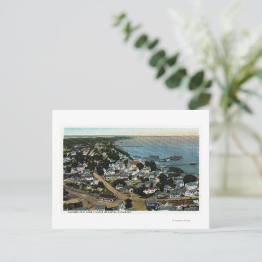 Uitzicht van de stad langs de oostkust van Pilgrim Briefkaart (Staand voorkant)