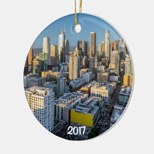 Uitzicht van de stad Los Angeles Keramisch Ornament (Links)