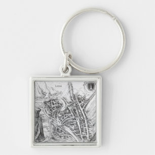 Uitzicht van de stad Luik Sleutelhanger