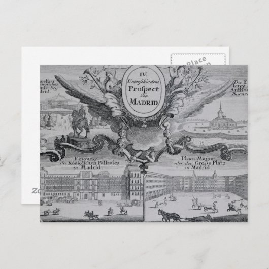 Uitzicht van de stad Madrid Briefkaart (Voorkant / Achterkant)