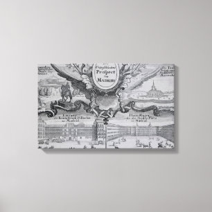 Uitzicht van de stad Madrid Canvas Afdruk