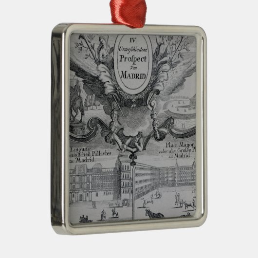 Uitzicht van de stad Madrid Metalen Ornament (Rechts)
