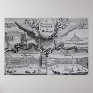 Uitzicht van de stad Madrid Poster