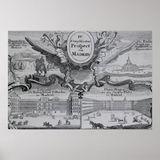 Uitzicht van de stad Madrid Poster (Voorkant)