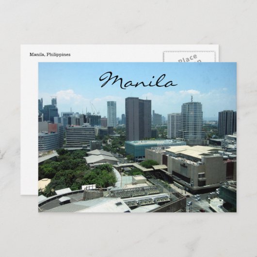 uitzicht van de stad manila briefkaart (Voorkant / Achterkant)