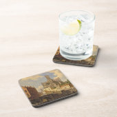 Uitzicht van de stad met figuur in een kanaal onderzetter (Rechterzijde)