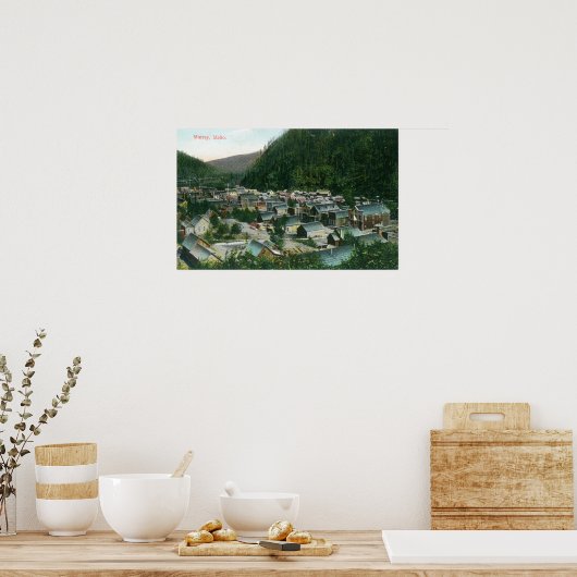 Uitzicht van de stad Murray, ID Poster (Keuken)