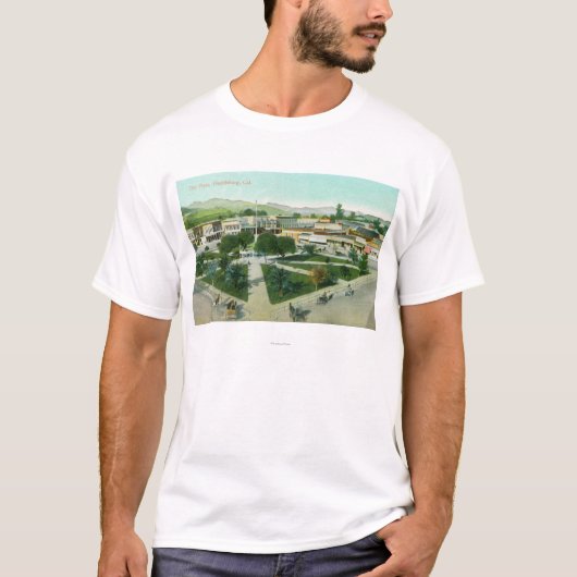 Uitzicht van de stad Plaza Healdsburg, CA T-shirt (Voorkant)