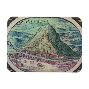 Uitzicht van de stad Potosi, Bolivia, met de beroe Magneet