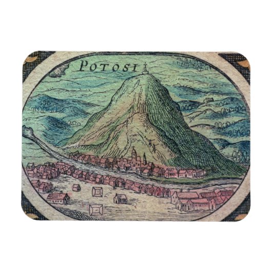 Uitzicht van de stad Potosi, Bolivia, met de beroe Magneet (Horizontaal)