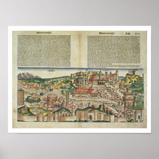 Uitzicht van de stad Rome, van de Neurenberg Chron Poster (Voorkant)