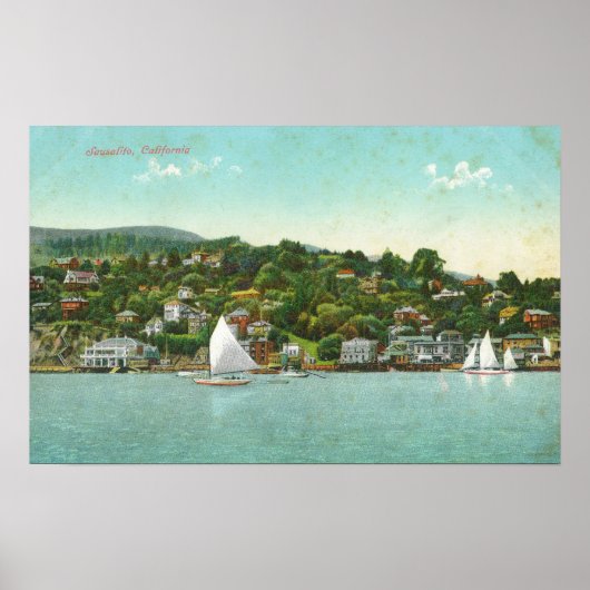 Uitzicht van de stad, Sail Boats Poster (Voorkant)