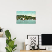Uitzicht van de stad, Sail Boats Poster (Thuiskantoor)