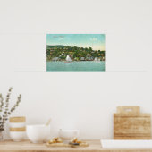 Uitzicht van de stad, Sail Boats Poster (Keuken)
