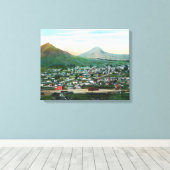 Uitzicht van de stad San Luis Obispo, CA Canvas Afdruk (Insitu (Houten vloer))