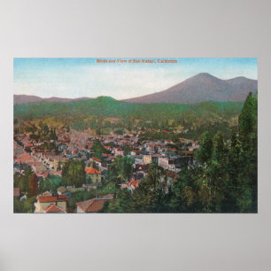 Uitzicht van de stad San Rafael, CA Poster