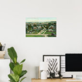 Uitzicht van de stad Santa Cruz, CA Poster (Thuiskantoor)