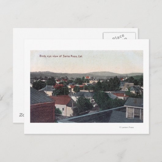 Uitzicht van de stad Santa Rosa, CA Briefkaart (Voorkant / Achterkant)
