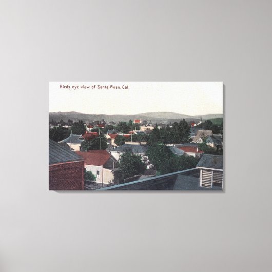 Uitzicht van de stad Santa Rosa, CA Canvas Afdruk (Voorkant)
