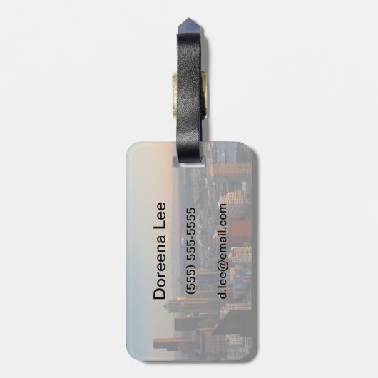 Uitzicht van de stad Seattle skyline 2 Bagagelabel (Achterkant verticaal)