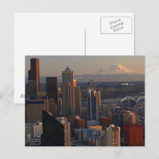 Uitzicht van de stad Seattle skyline 2 Briefkaart (Voorkant / Achterkant)