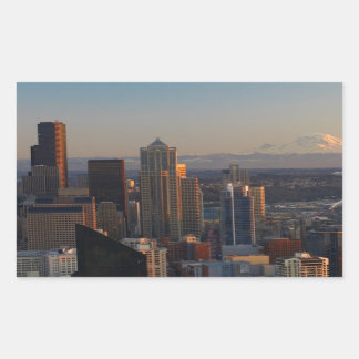 Uitzicht van de stad Seattle skyline 2 Rechthoekige Sticker