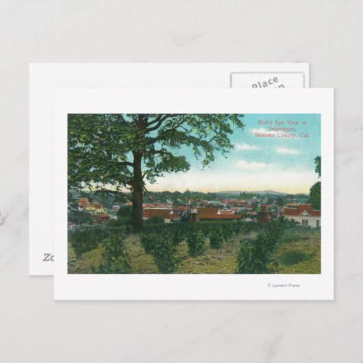 Uitzicht van de stad Sebastopol, CA Briefkaart (Voorkant / Achterkant)