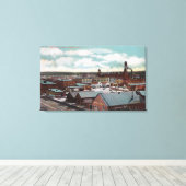 Uitzicht van de stad, trein TracksNampa, ID Canvas Afdruk (Insitu (Houten vloer))