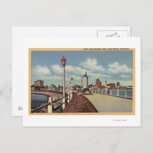 Uitzicht van de stad van de Rainbow Pier Briefkaart (Voorkant / Achterkant)