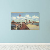 Uitzicht van de stad van de Rainbow Pier Canvas Afdruk (Insitu (Houten vloer))