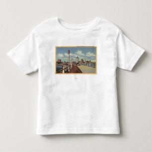Uitzicht van de stad van de Rainbow Pier Kinder Shirts