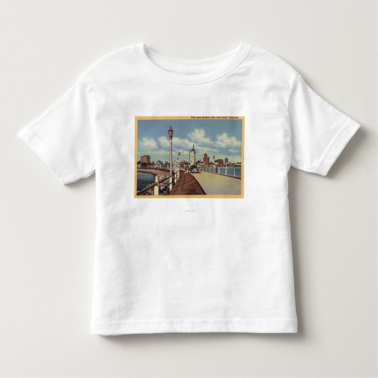Uitzicht van de stad van de Rainbow Pier Kinder Shirts (Voorkant)