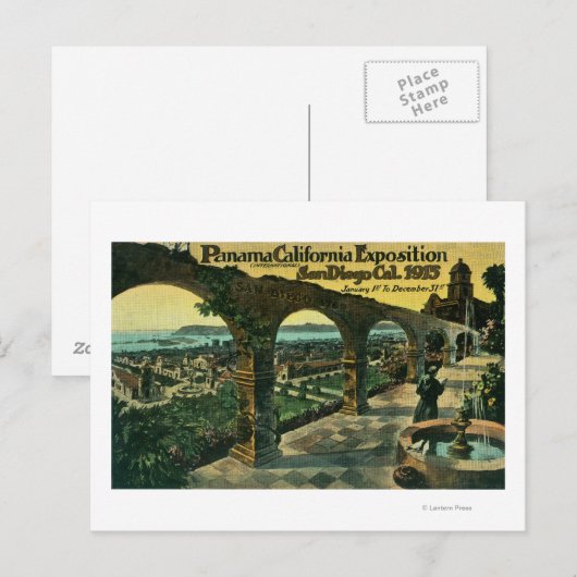 Uitzicht van de Stad van een Missie, Panama-CA Exp Briefkaart (Voorkant / Achterkant)