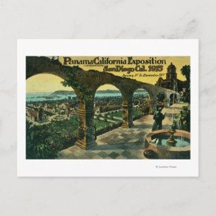 Uitzicht van de Stad van een Missie, Panama-CA Exp Briefkaart
