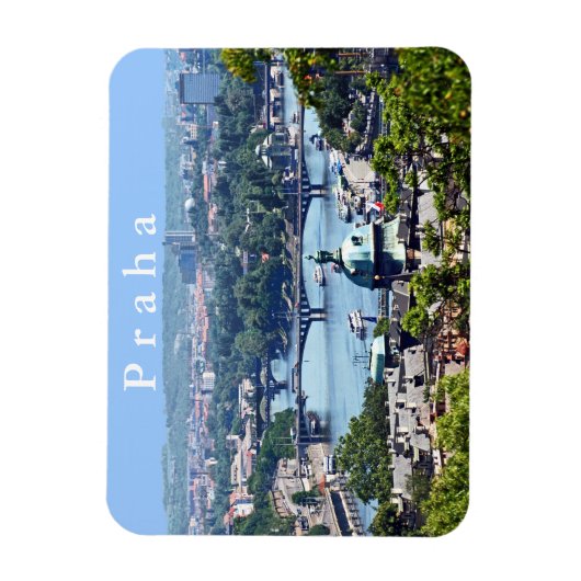 Uitzicht van de stad vanaf de Praagse Burcht. Magneet (Verticaal)