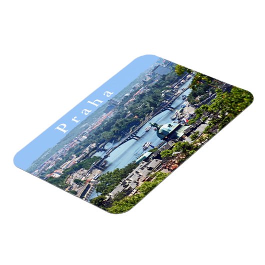 Uitzicht van de stad vanaf de Praagse Burcht. Magneet (Linkerzijde)