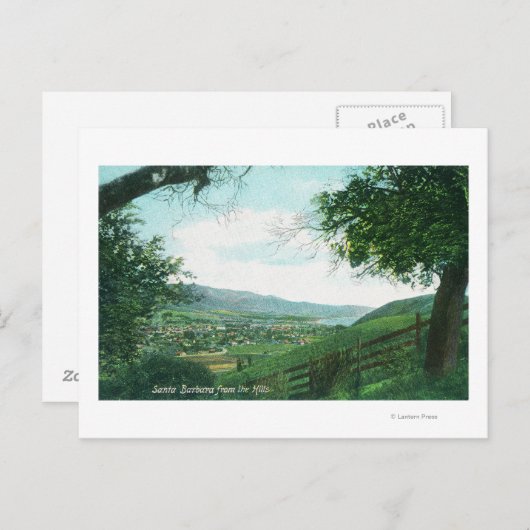 Uitzicht van de stad vanuit de heuvels briefkaart (Voorkant / Achterkant)