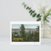 Uitzicht van de stad via de Bossen Briefkaart (Staand voorkant)