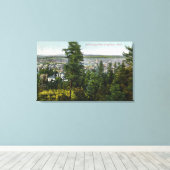 Uitzicht van de stad via de Bossen Canvas Afdruk (Insitu (Houten vloer))