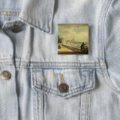 Uitzicht van de stad vierkante button 5,1 cm (In situ)